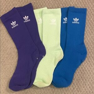 Adidas Youth Athletic Socks - Purple, Green, Blue